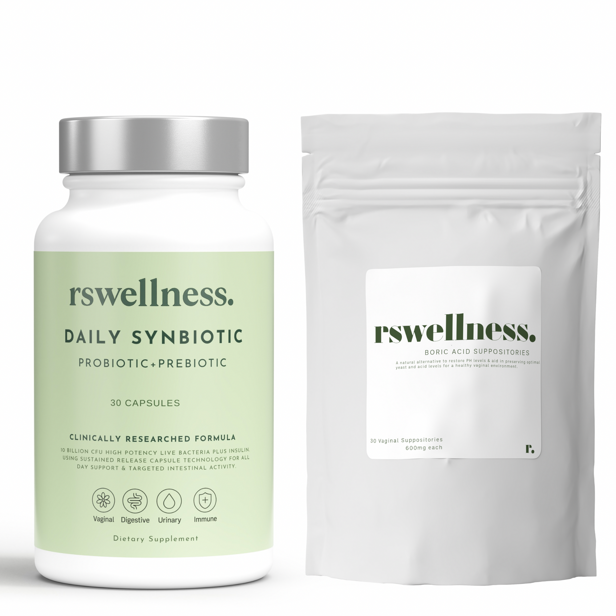 15 Boric Acid Suppositories + Probiotic Combo | Full Feminine Reset Kit